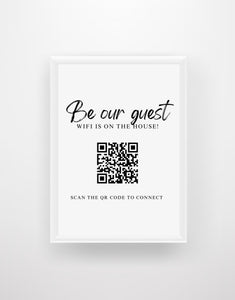 Be Our Guest - Custom Wifi QR Code Network Print