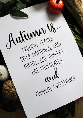 Autumn is… - Quote Print - Chic Prints