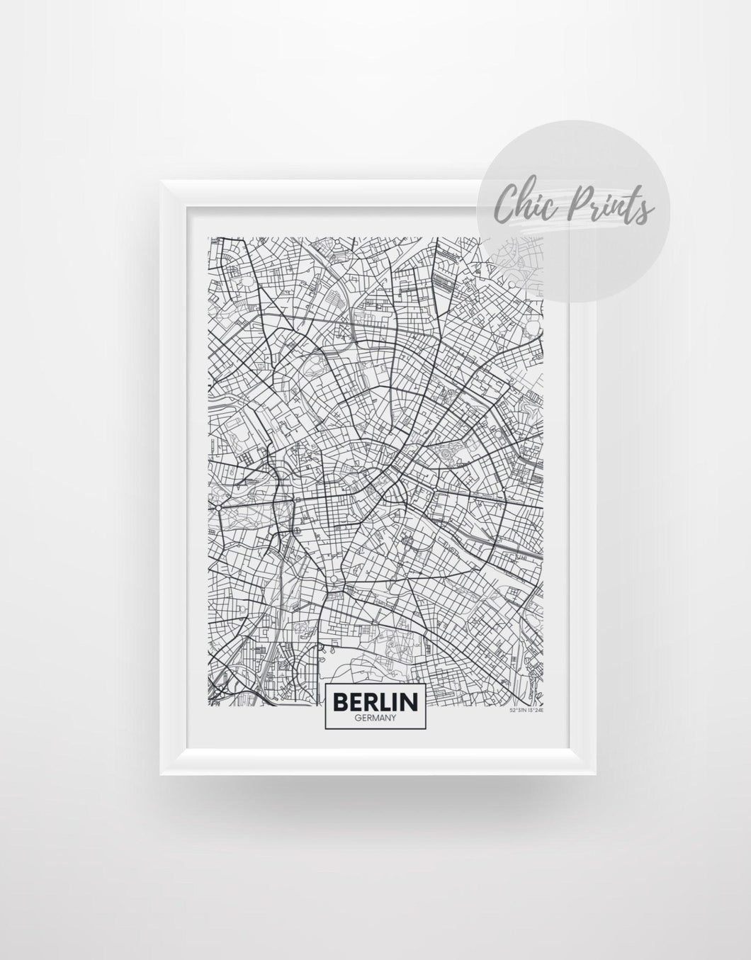 Berlin City Map Poster - Germany - Chic Prints