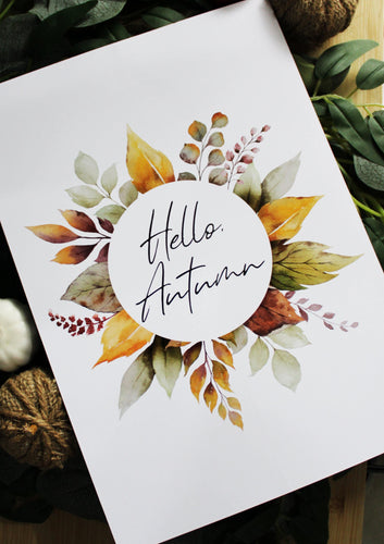 Hello Autumn - Quote Print - Chic Prints