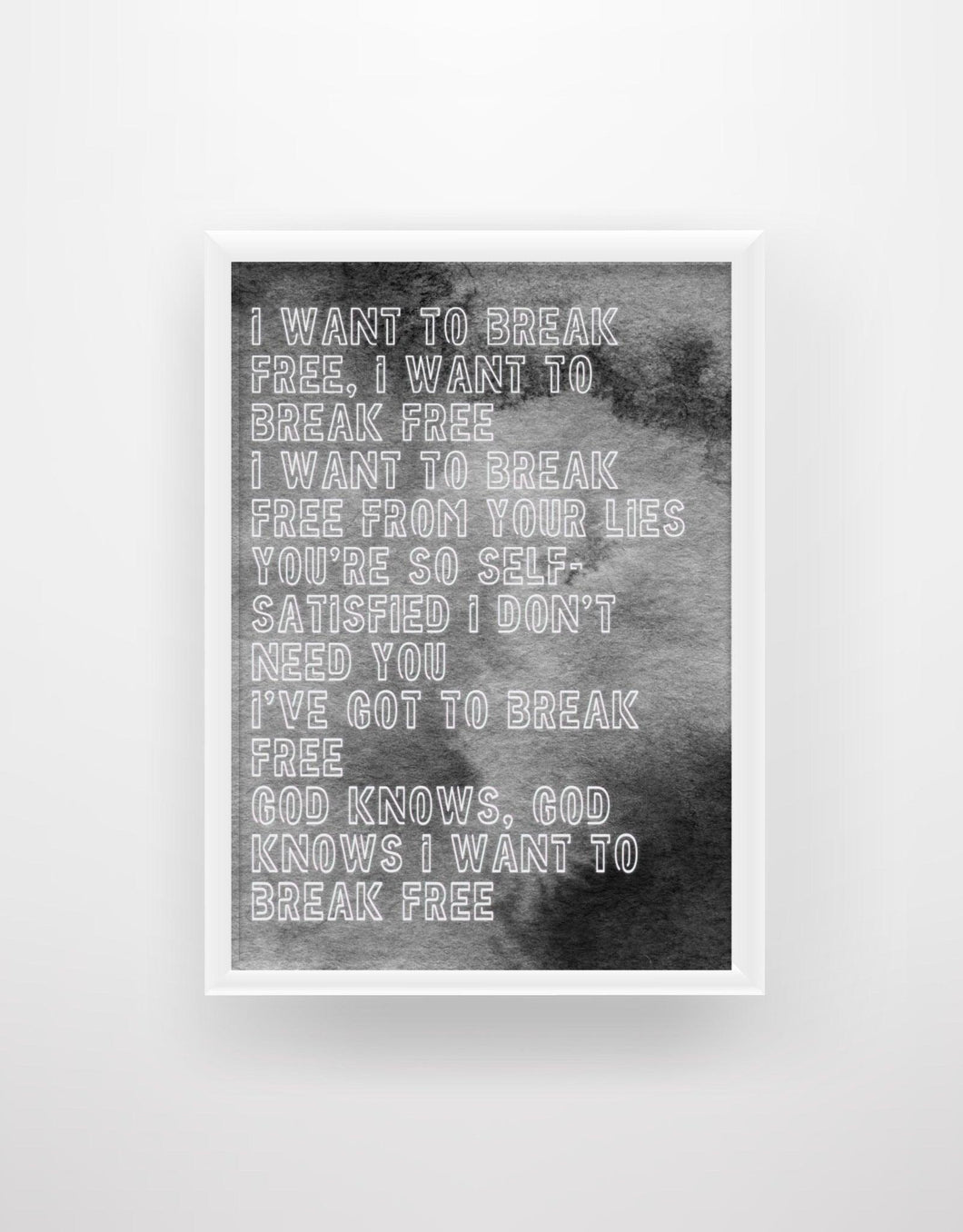 I Want to Break Free - Neon Sign Lyric Print (Queen) - Chic Prints