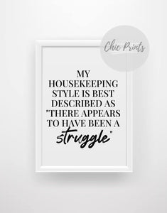 My housekeeping style - Chic Prints