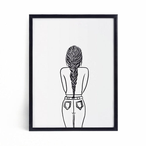 ‘Ponytail’ - Minimal Line Art Print-Chic Prints